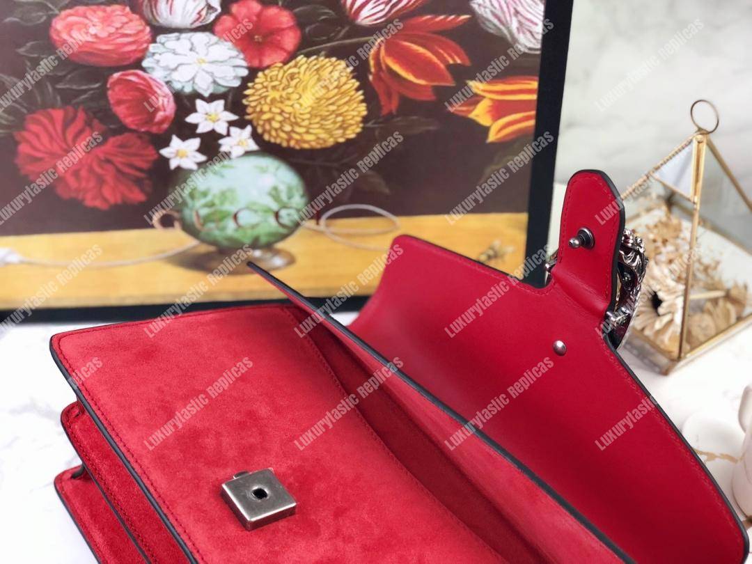 G*u*i red suede small dionysus shoulder bag