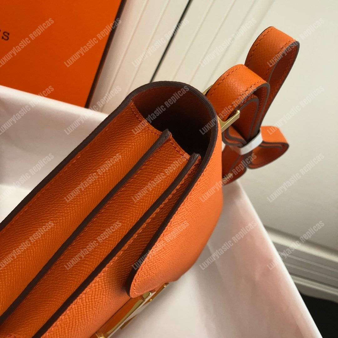 H**mes constance 18 bag epsom orange gold hardware