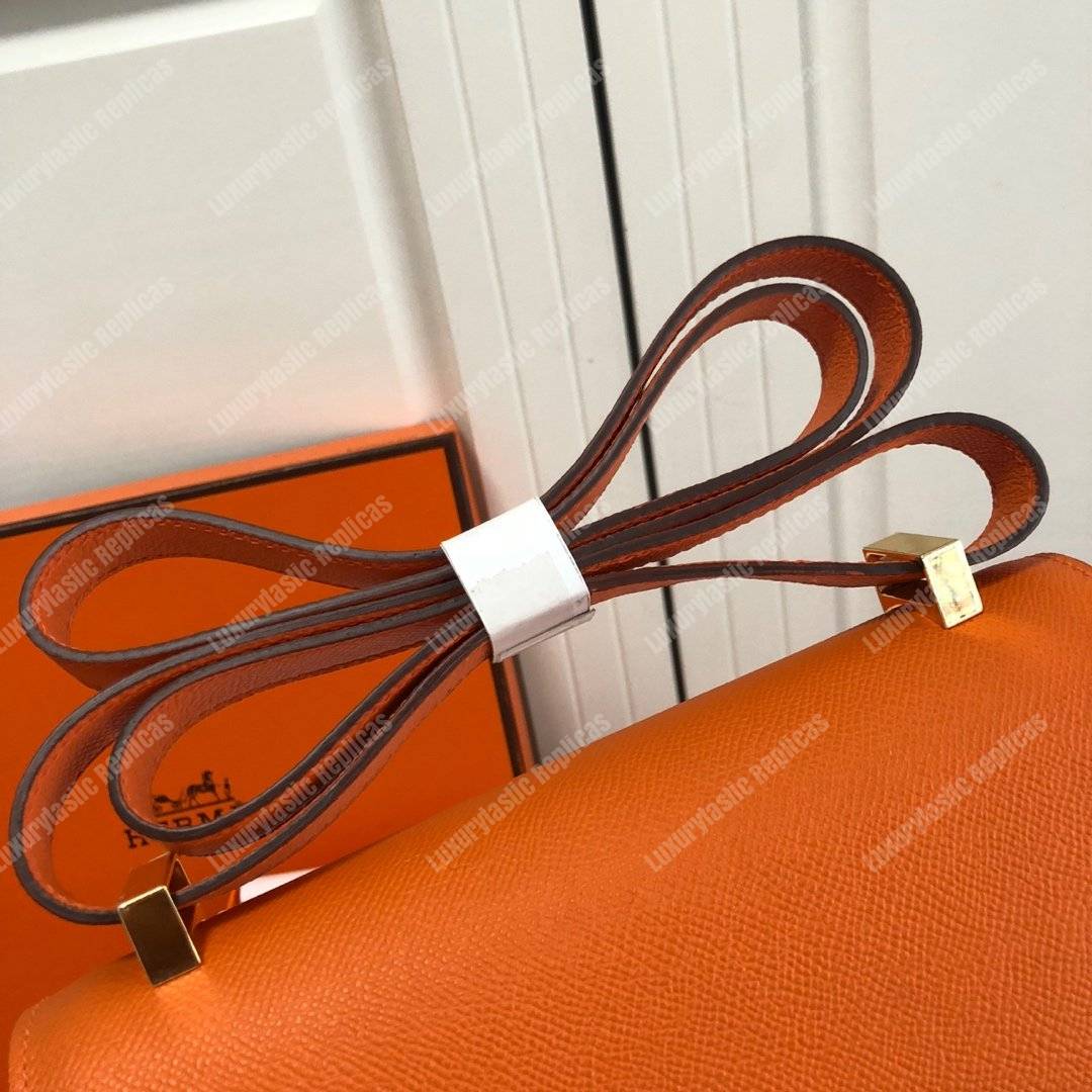 H**mes constance 18 bag epsom orange gold hardware