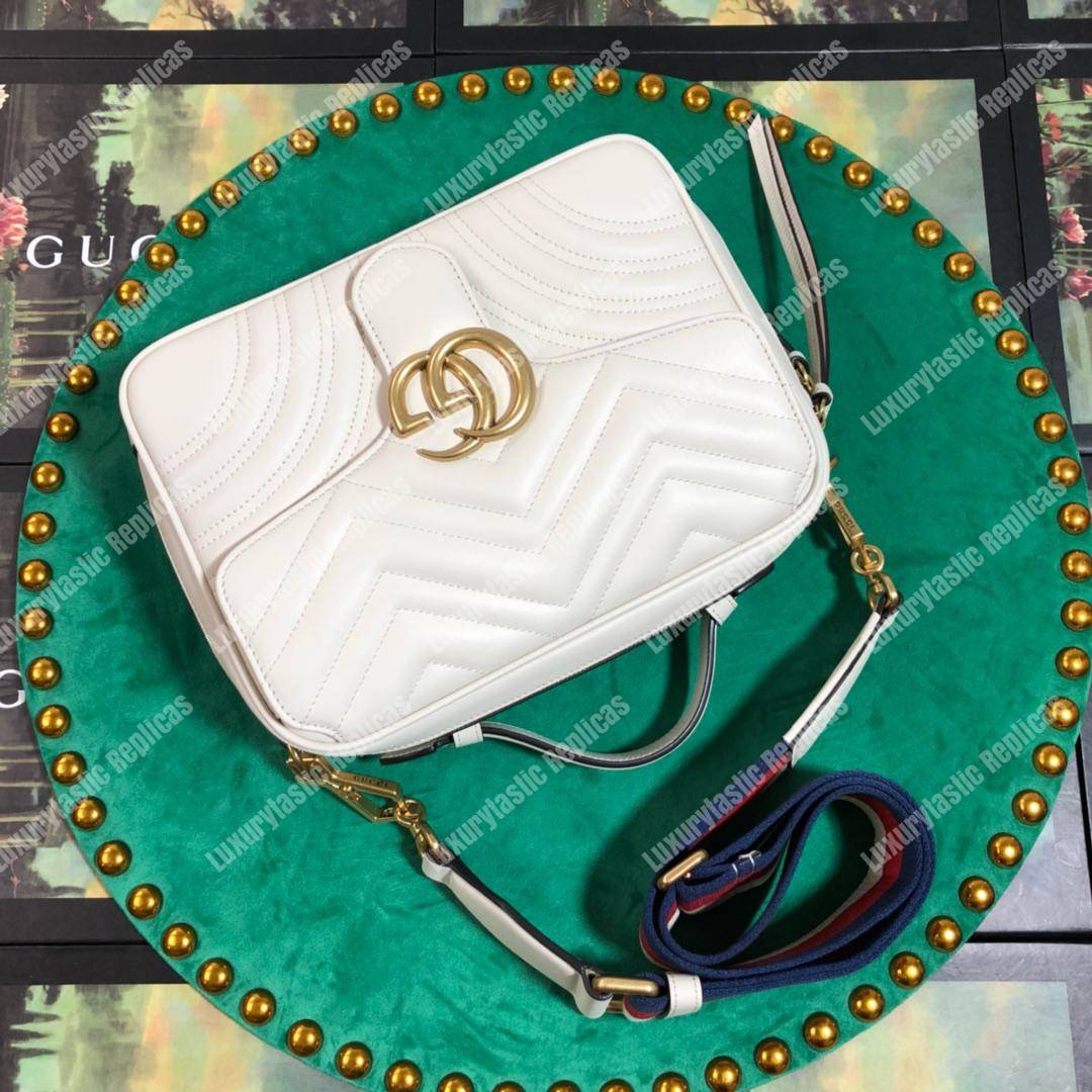 G*u*i gg marmont small shoulder bag white
