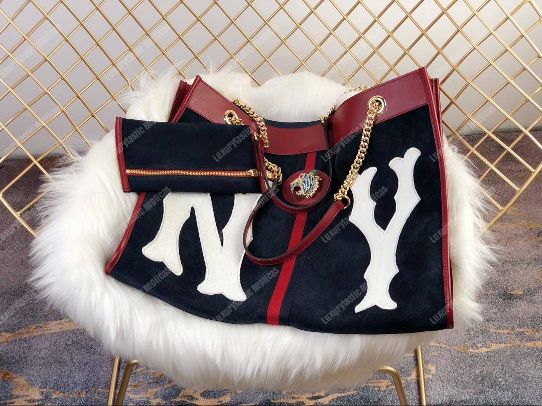 G*u*i rajah large tote with ny yankees patch