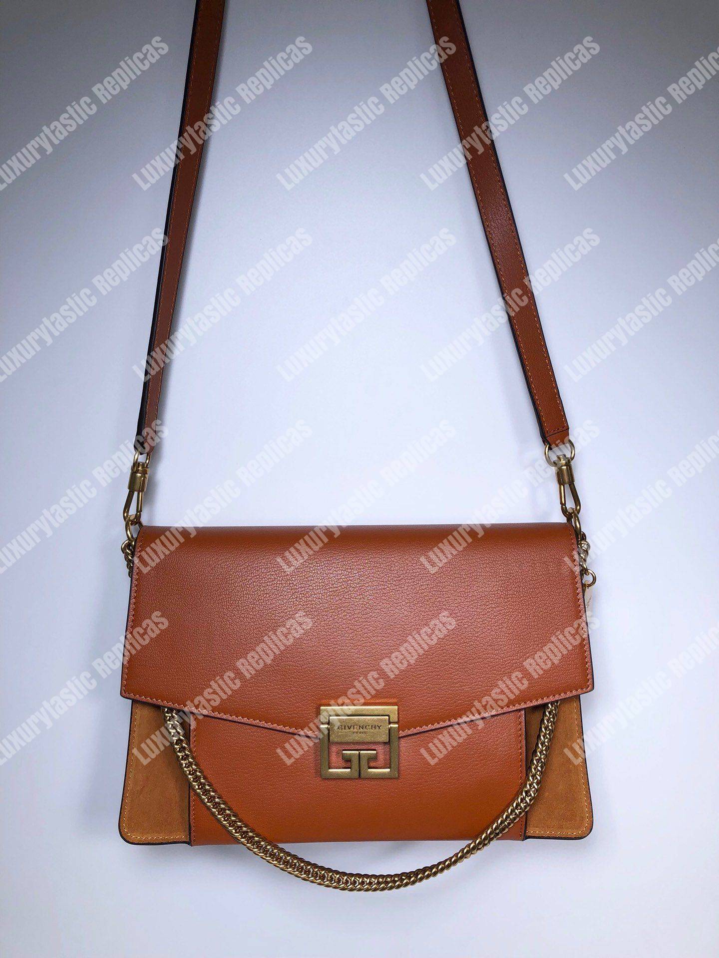 Givenchy Medium GV3 Bag In Leather And Suede Cognac