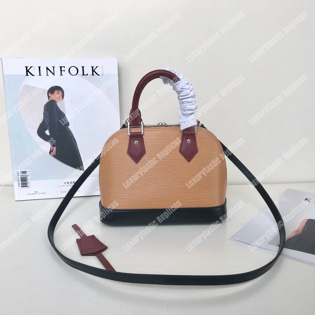 LV Alma BB Epi Leather Camel Black