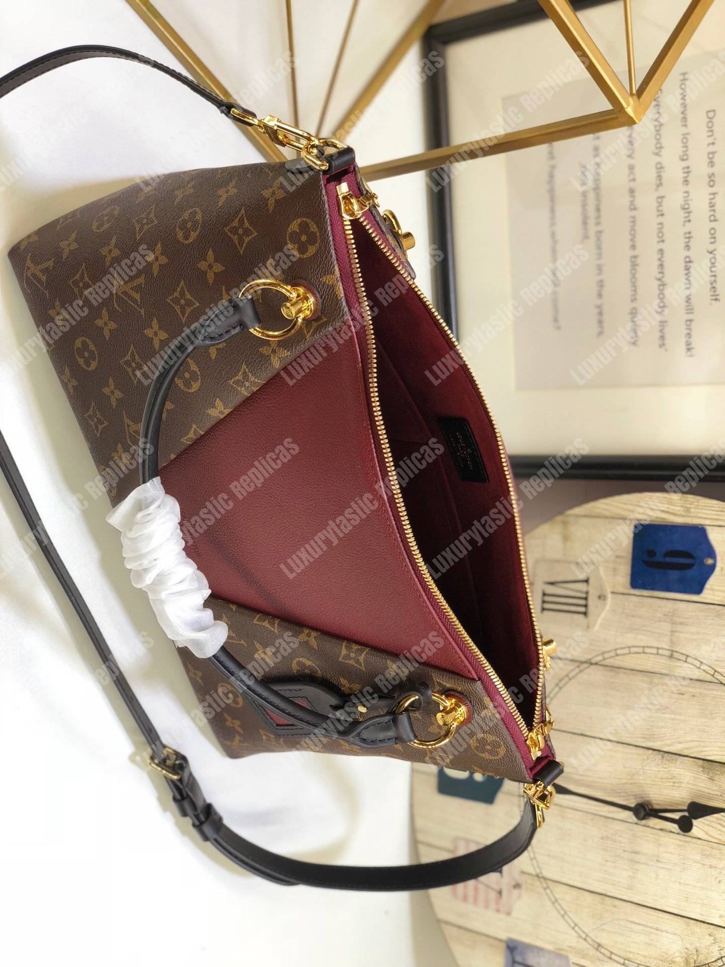 LV V Tote MM Monogram Bordeaux