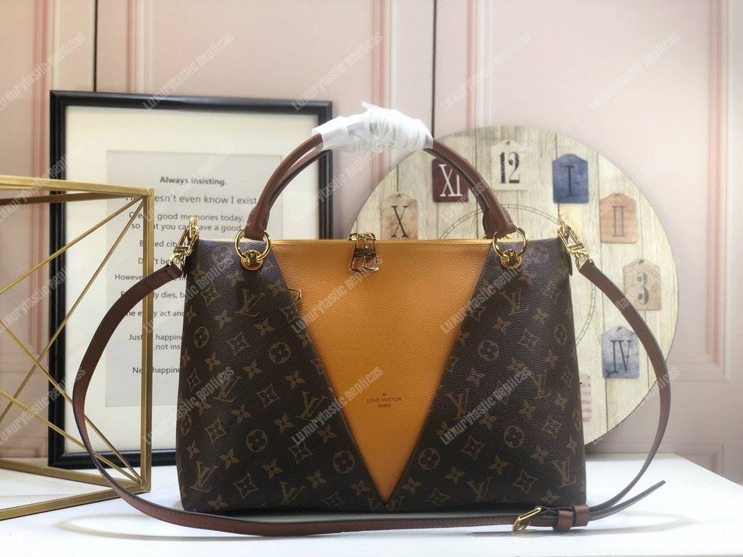 LV V Tote MM Monogram Safran