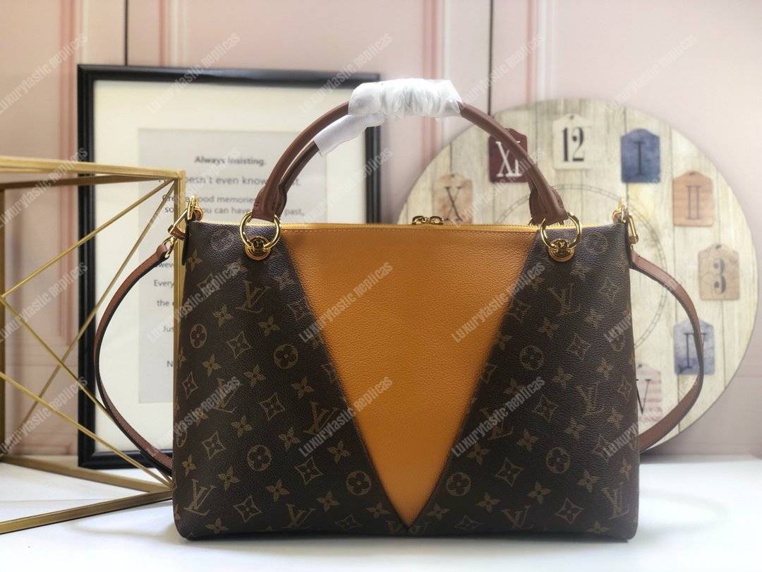 LV V Tote MM Monogram Safran