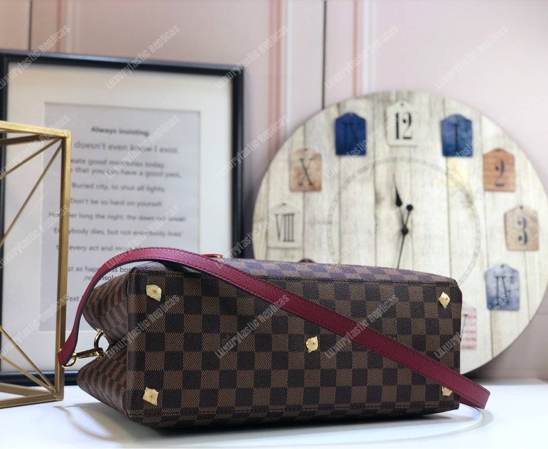 LV Riverside Damier Ebene Lie de Vin