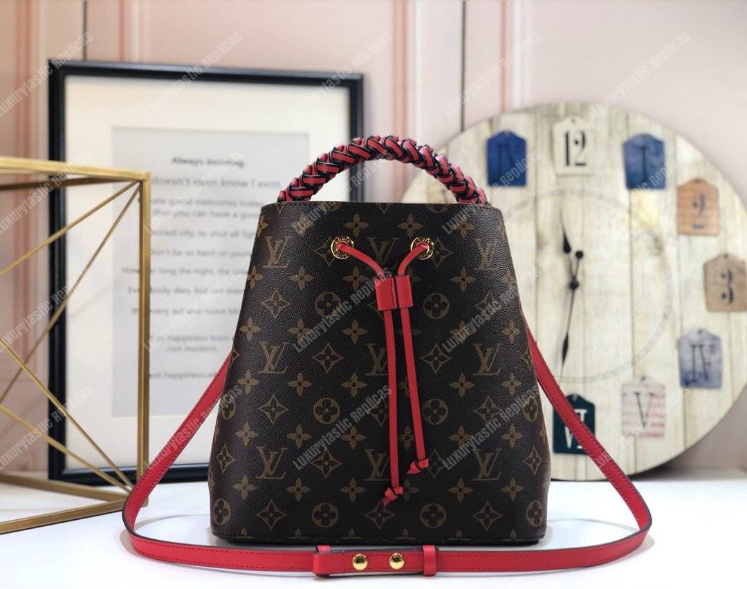LV NéoNoé Monogram Bucket Bag Coquelicot Red