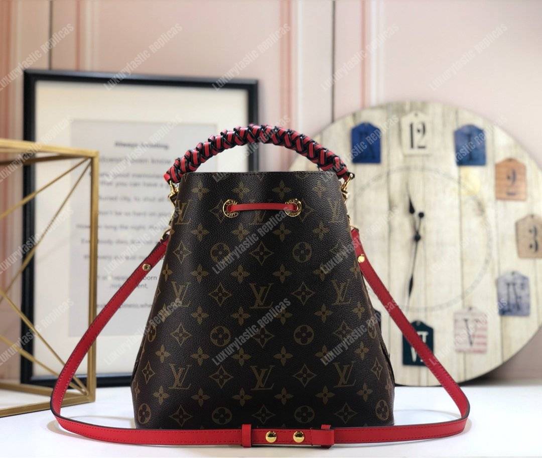 LV NéoNoé Monogram Bucket Bag Coquelicot Red