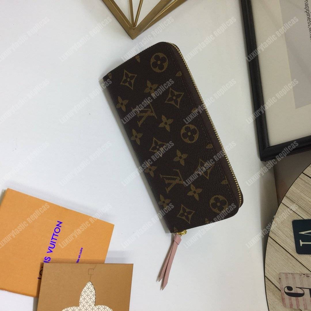 LV Clemence Wallet Monogram Rose Ballerine