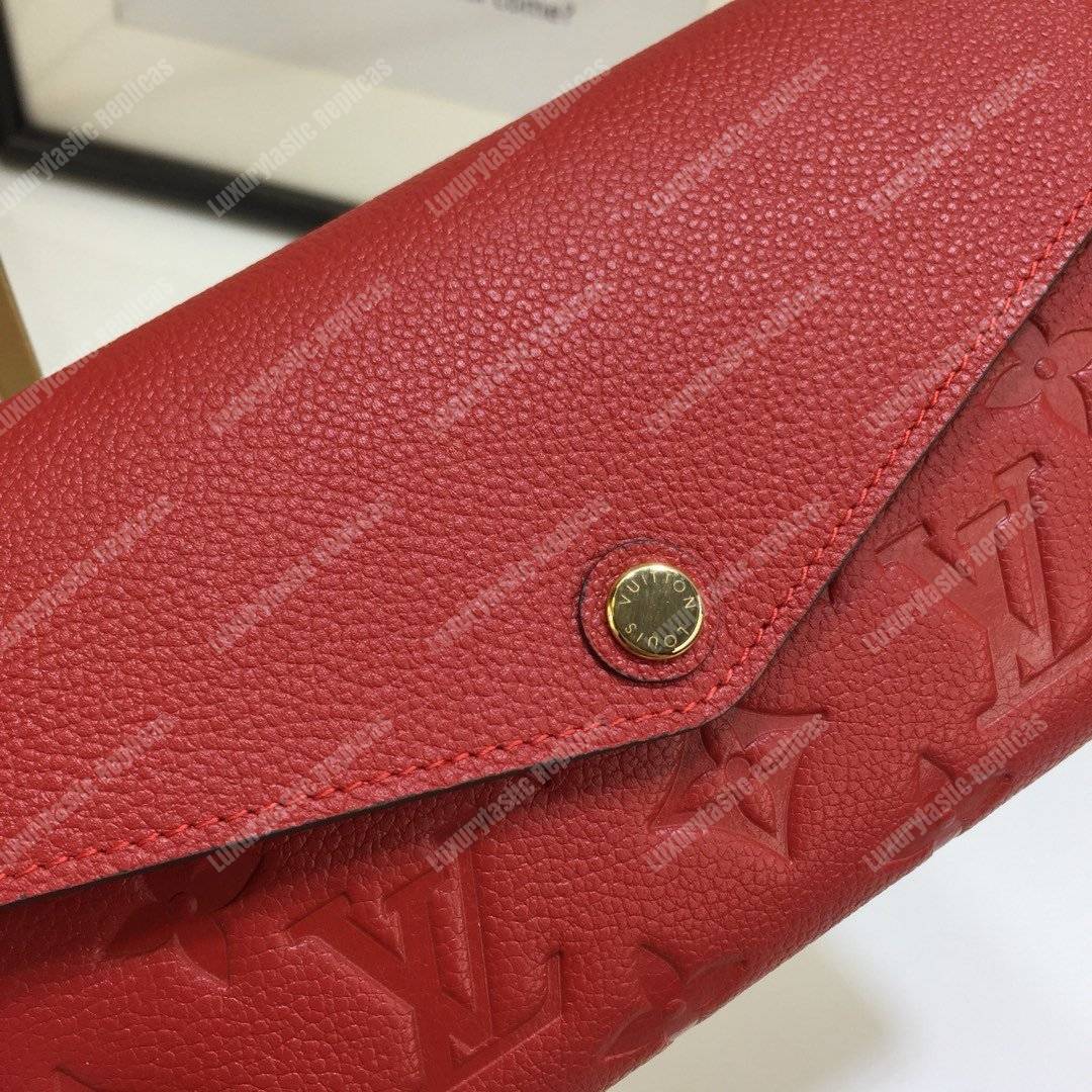 LV Sarah Wallet Monogram Empreinte Leather Cerise Red