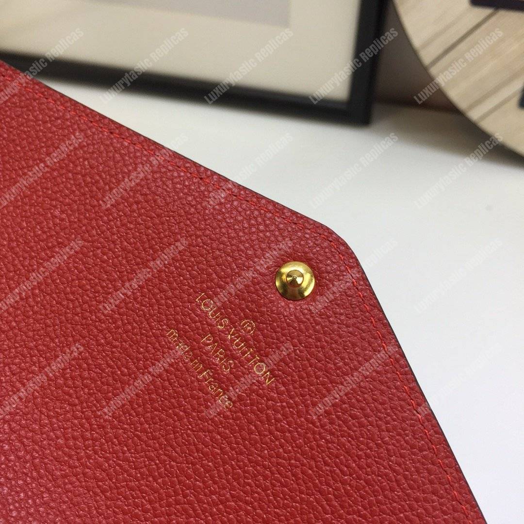 LV Sarah Wallet Monogram Empreinte Leather Cerise Red