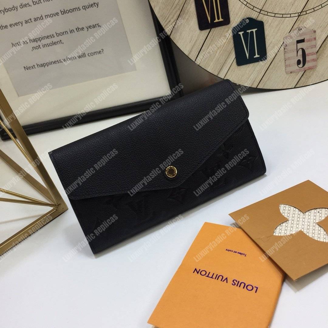 LV Sarah Wallet Monogram Empreinte Leather Black