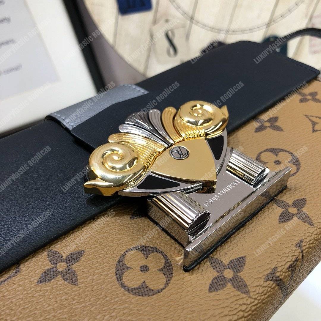 LV Column Clutch Monogram Canvas Black