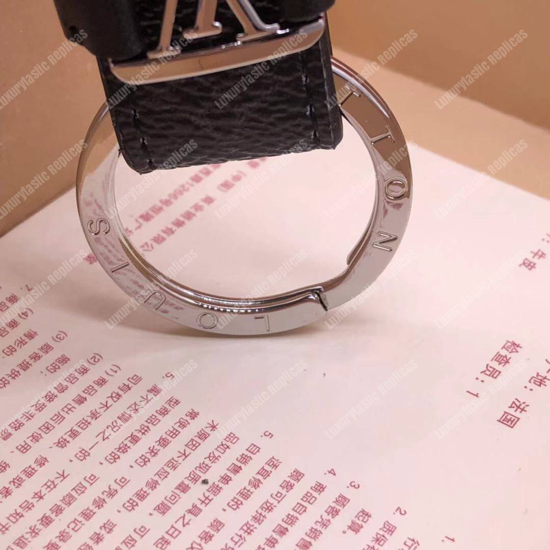 LV Dragonne Key Holder Initial Frames Monogram Eclipse Canvas