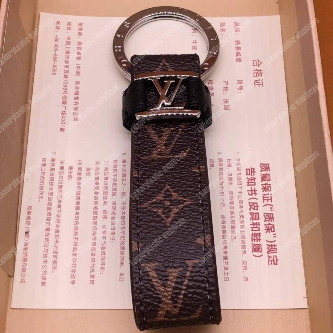 LV Dragonne Key Holder Initial Frames Monogram Canvas