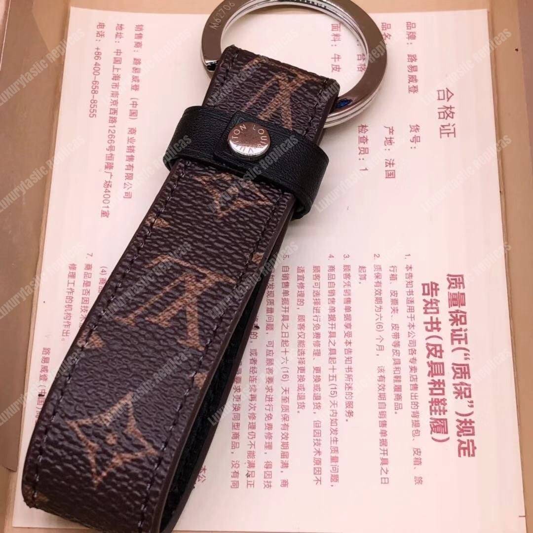 LV Dragonne Key Holder Initial Frames Monogram Canvas