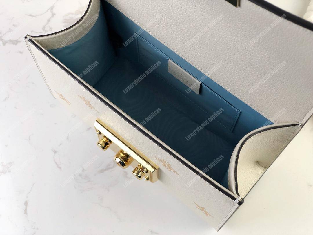 G*u*i padlock bee star small shoulder bag white