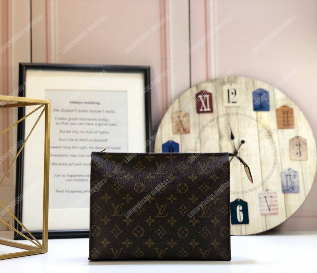 LV Toiletry Pouch 26 Monogram Brown