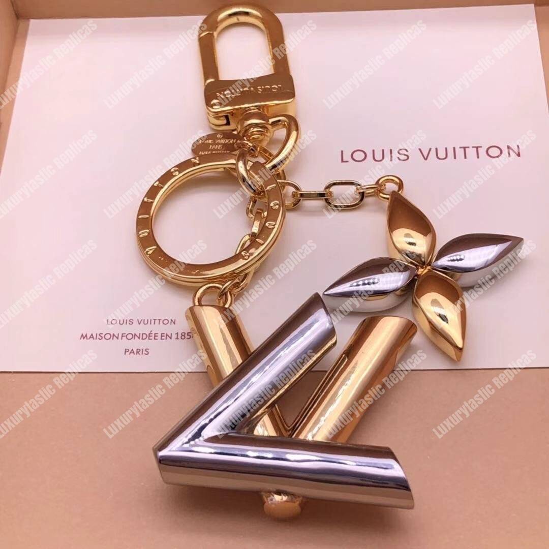 LV Twist Bag Charm Monogram Flower Silver Gold