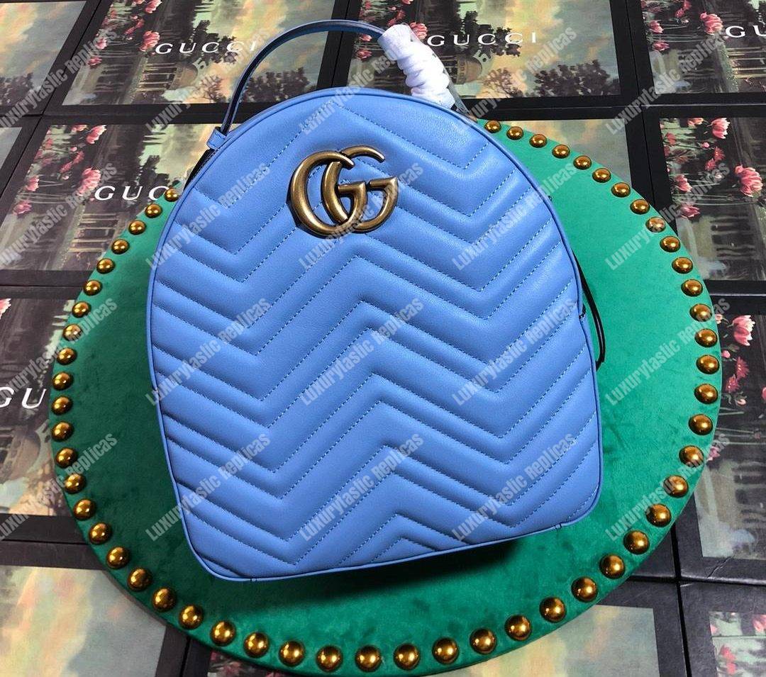 G*u*i gg marmont quilted leather backpack blue