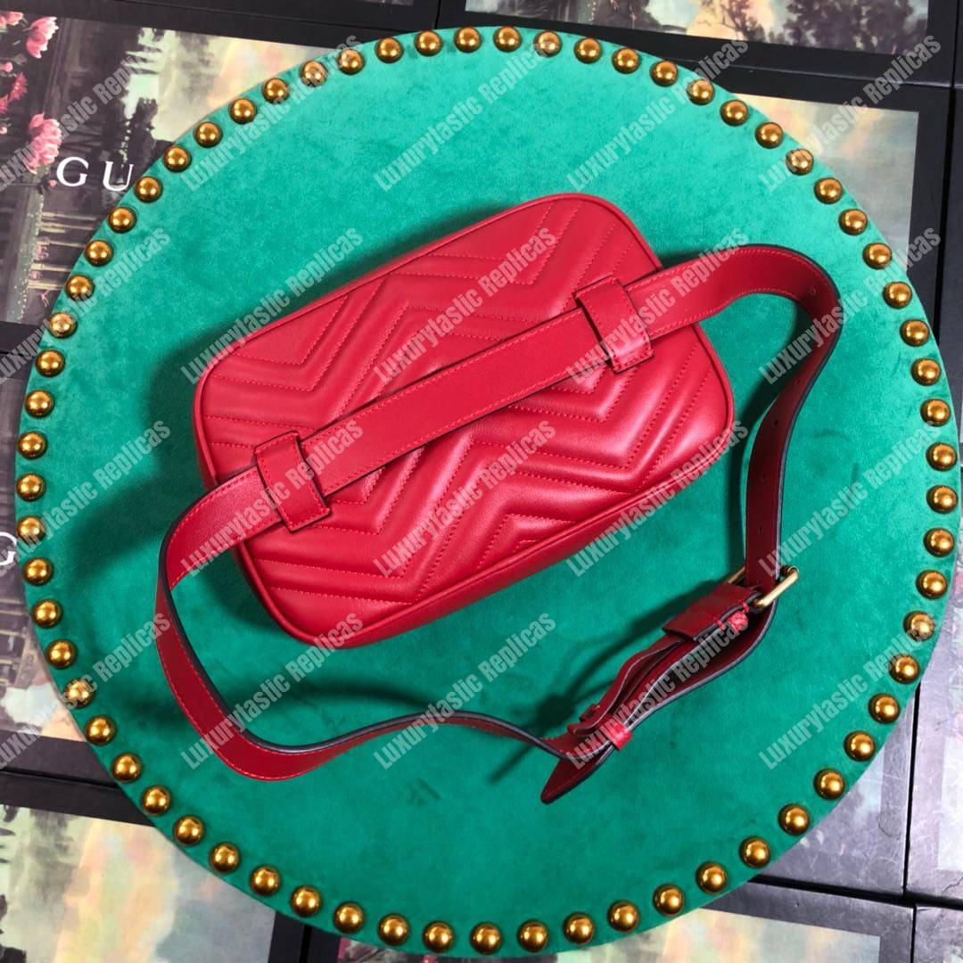 G*u*i gg marmont matelassé leather belt bag pre-fall 2018 red