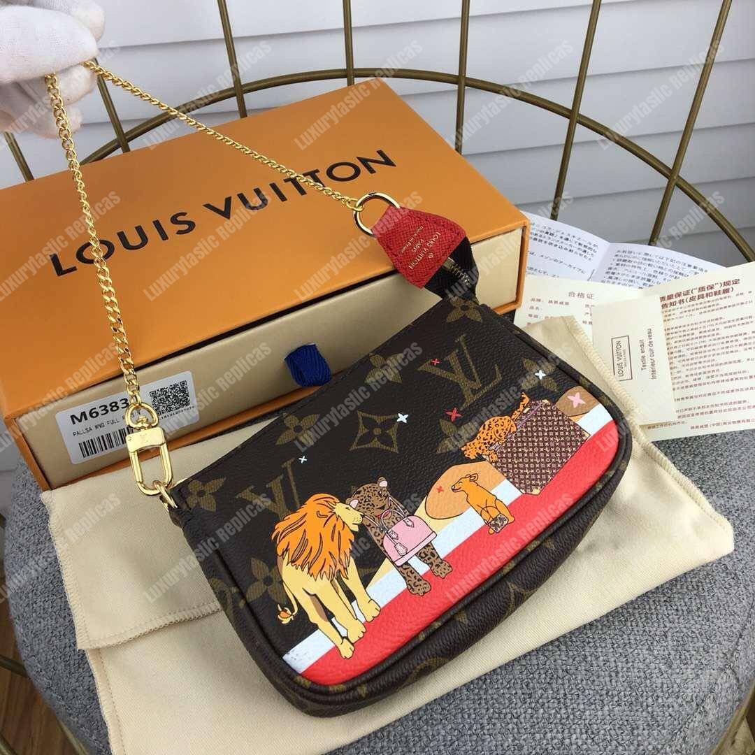 LV Mini Pochette Accessoires Lion and Cheetah