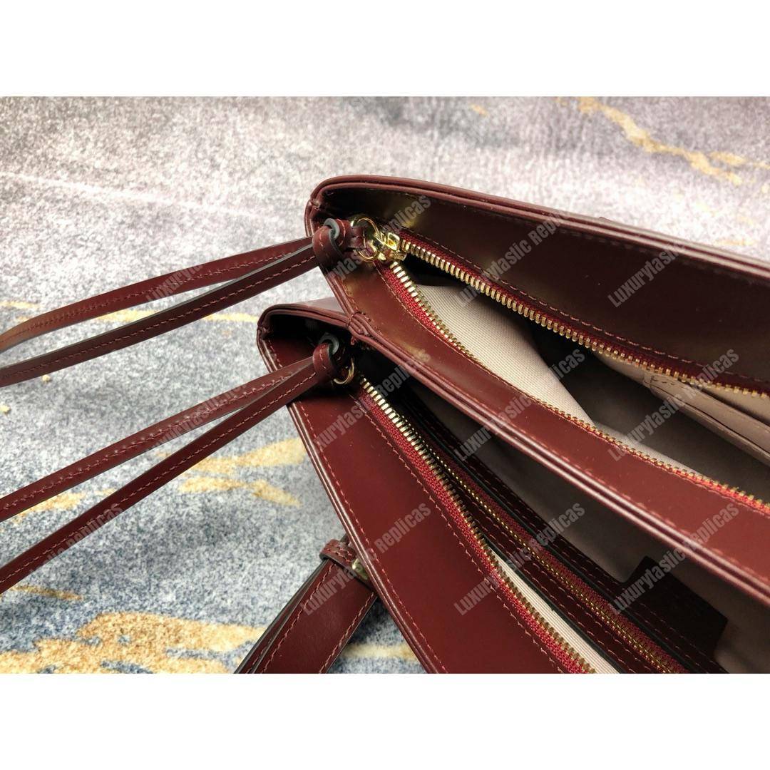 G*u*i arli large top handle bag burgundy