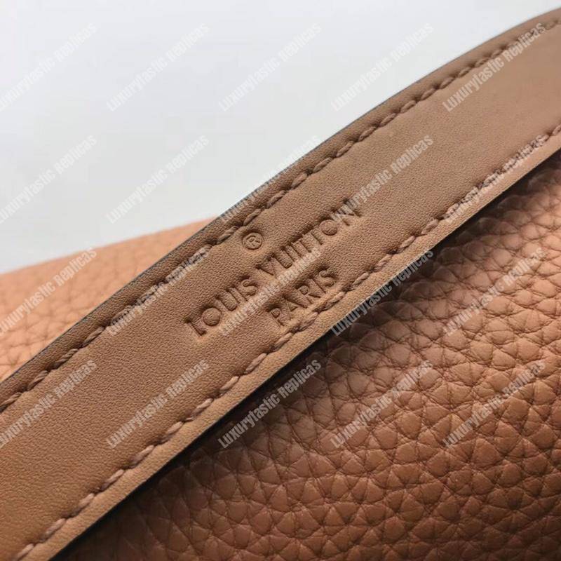 LV Dauphine MM Taurillon Leather Bruni/Strawberry Milk