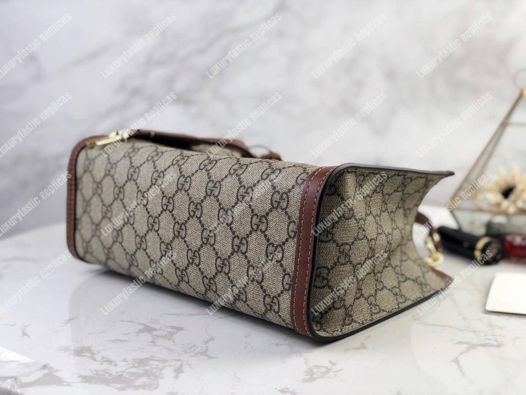 G*u*i padlock small shoulder bag brown