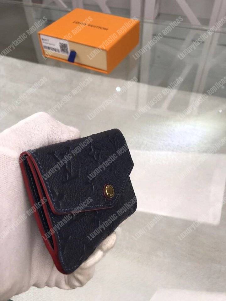 LV Key Pouch Monogram Empreinte Leather Marine Rouge