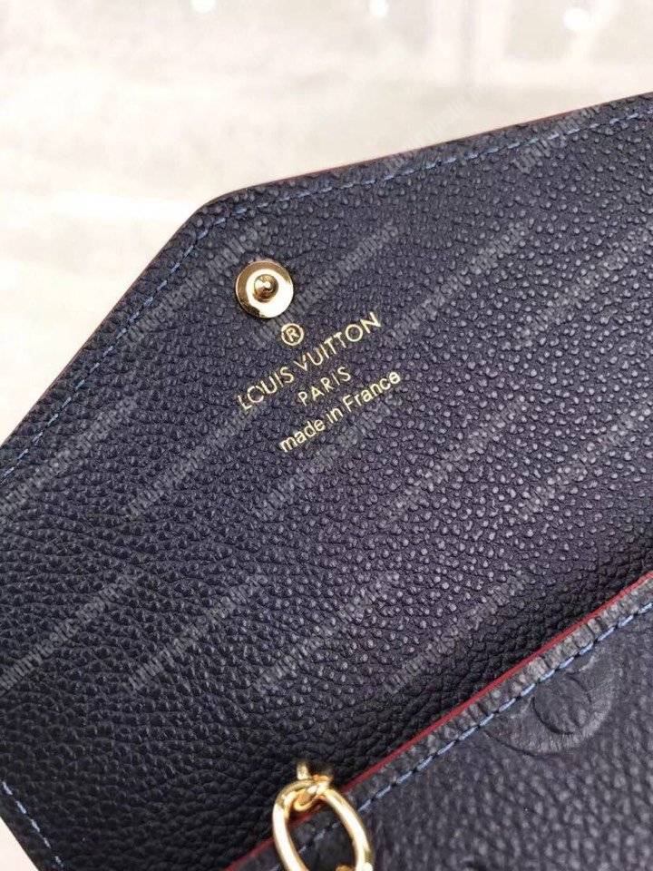 LV Key Pouch Monogram Empreinte Leather Marine Rouge