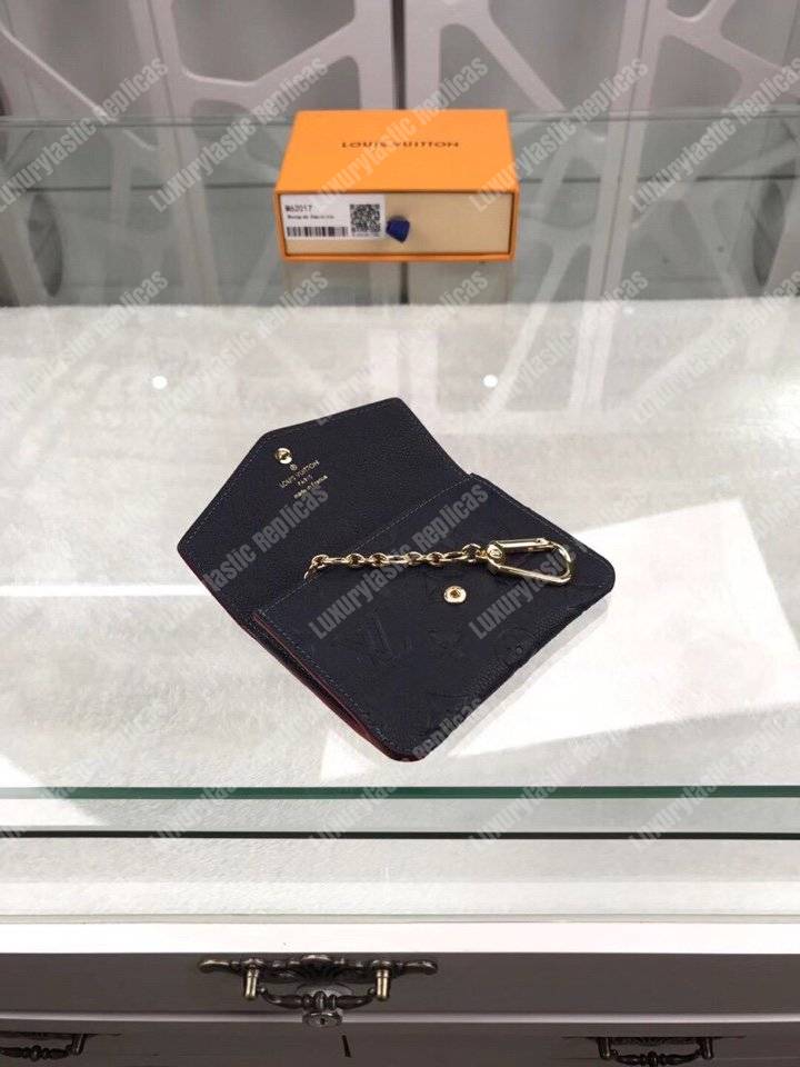 LV Key Pouch Monogram Empreinte Leather Marine Rouge