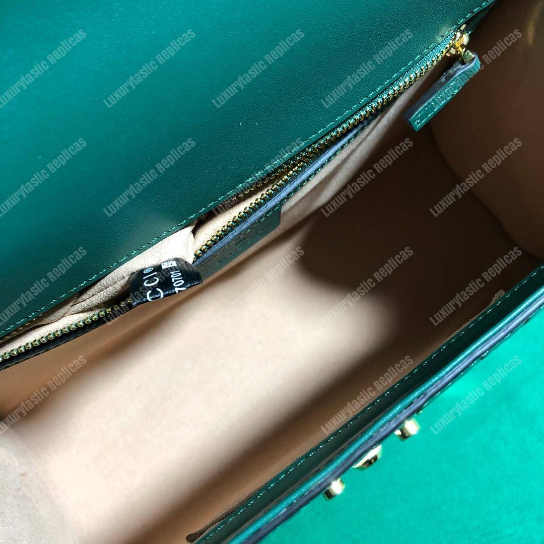 G*u*i padlock medium signature shoulder bag green