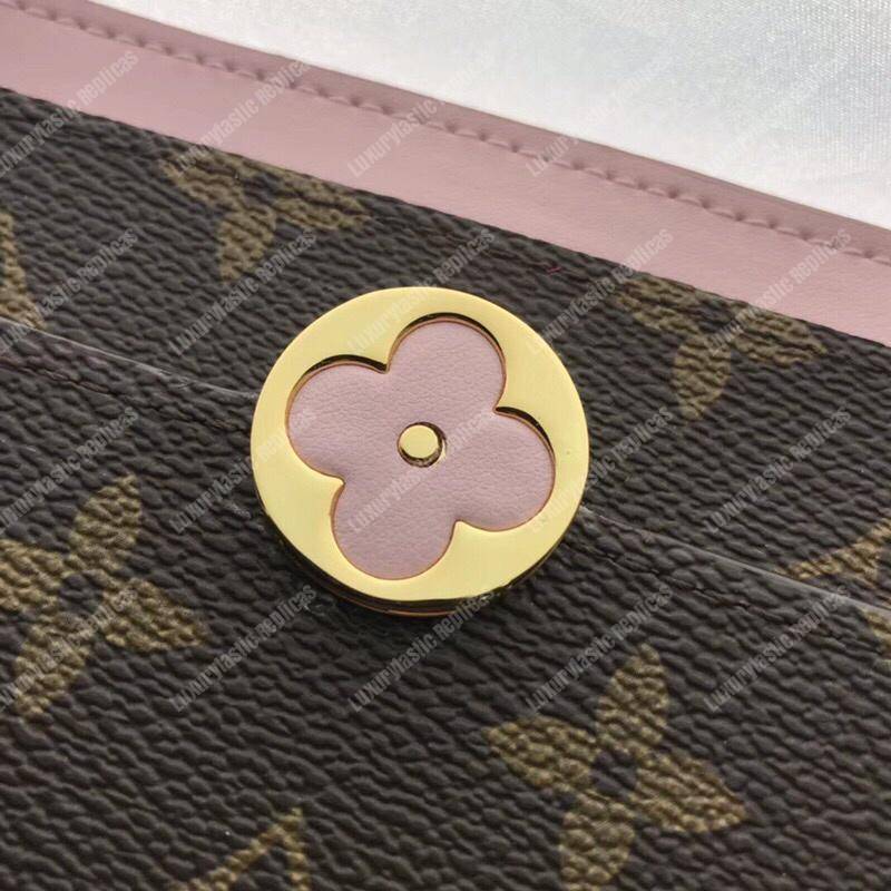 LV Flore Chain Wallet Monogram Rose Ballerine