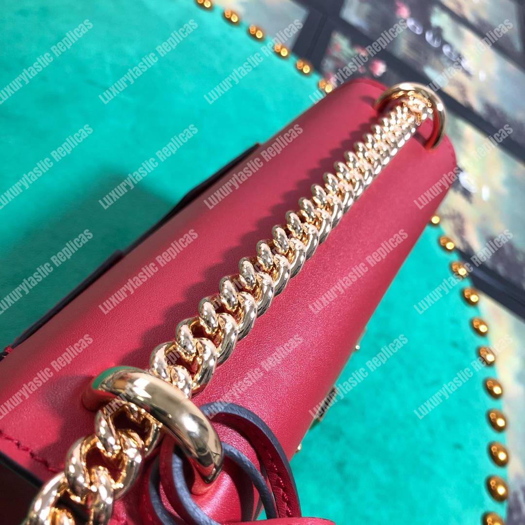 G*u*i padlock small leather shoulder bag red