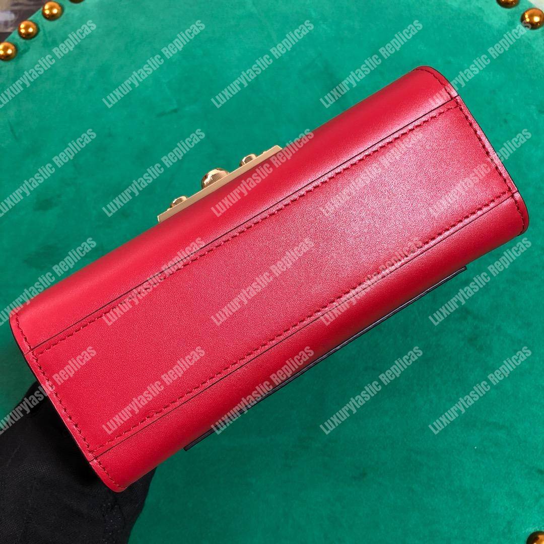 G*u*i padlock small leather shoulder bag red