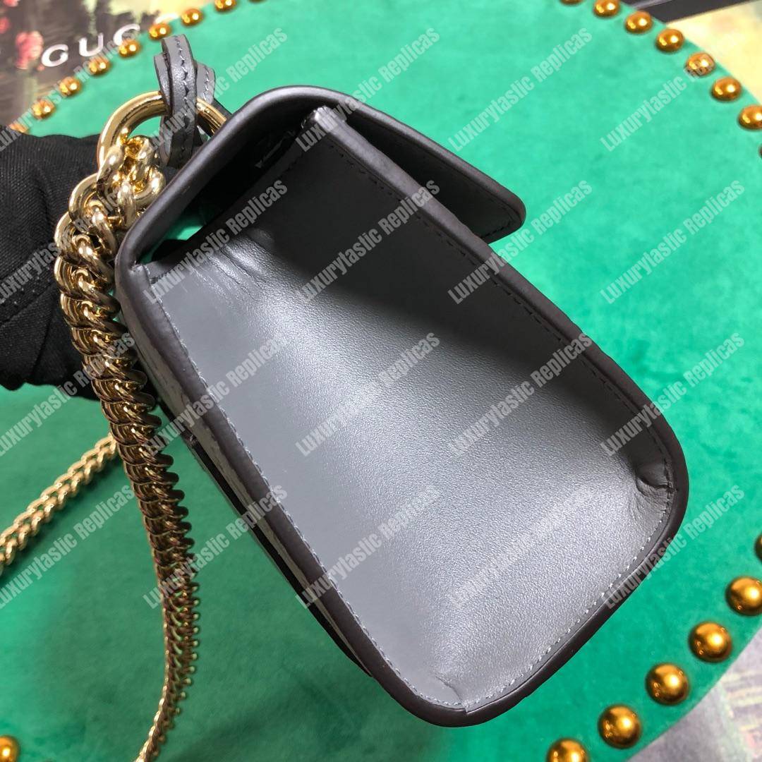 G*u*i padlock small signature shoulder bag gray