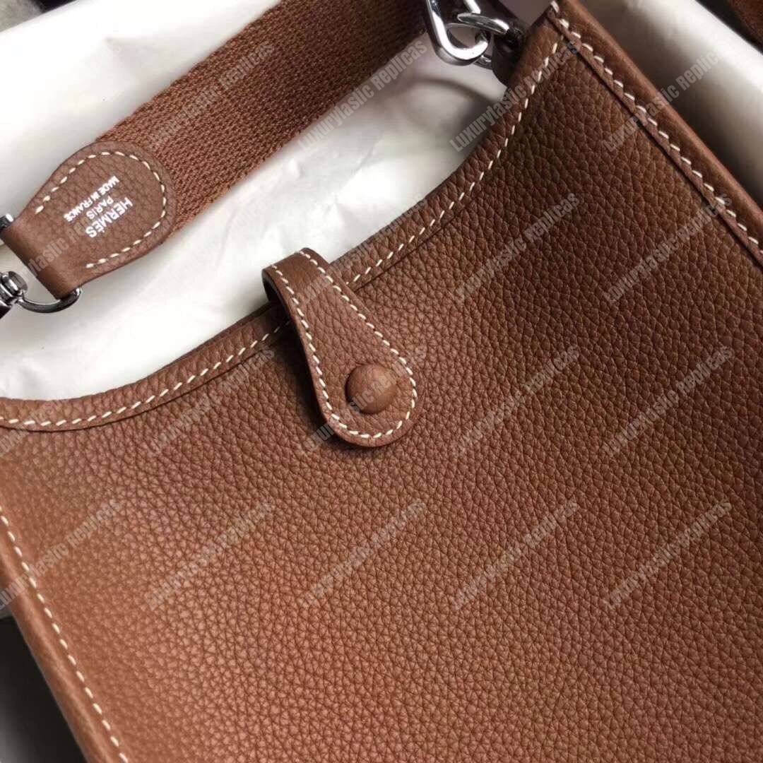 H**mes mini evelyne iii 17 clemence bag gold