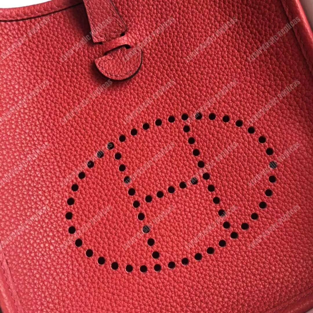 H**mes mini evelyne iii 17 clemence bag rouge casaque