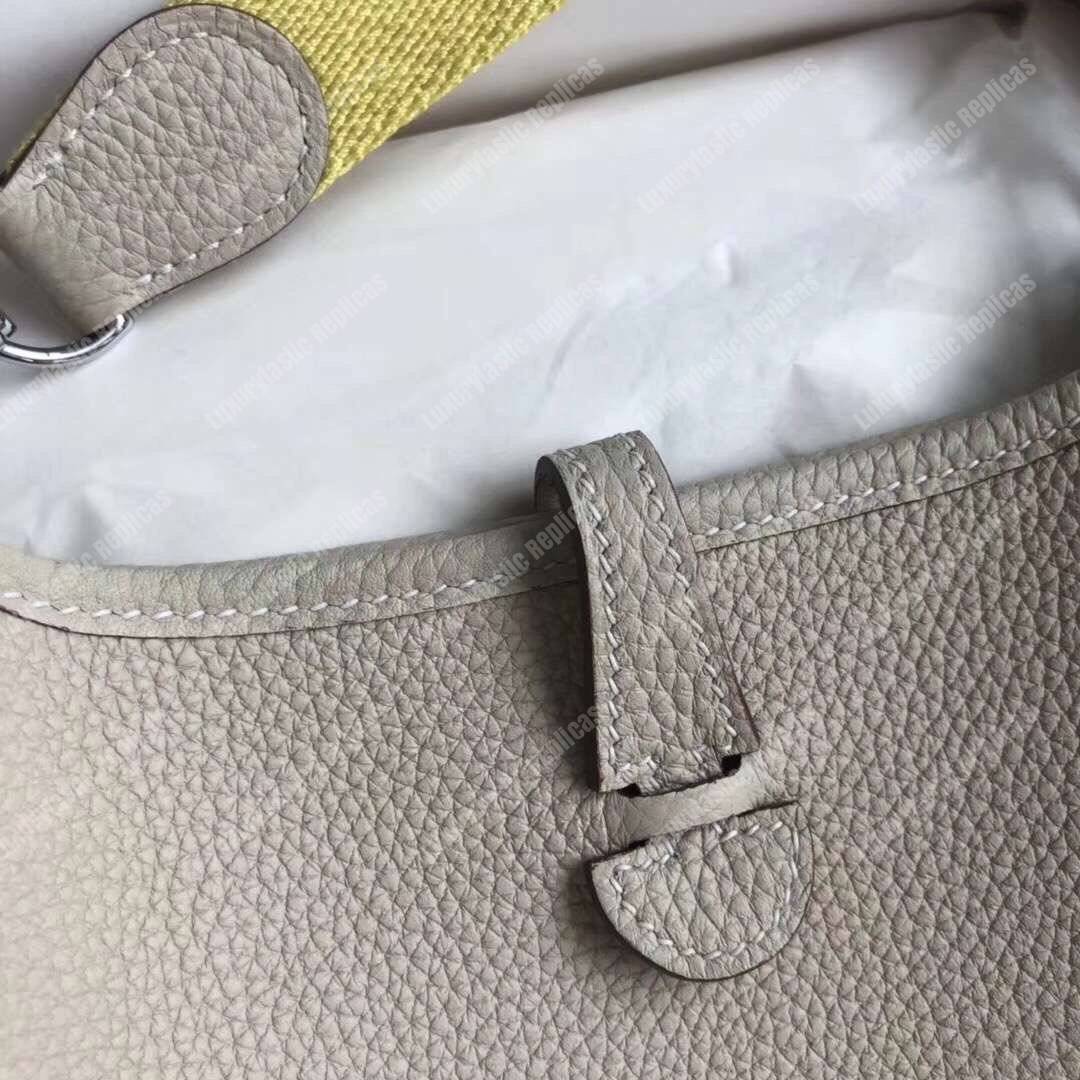 H**mes mini evelyne iii 17 clemence bag gris asphalt