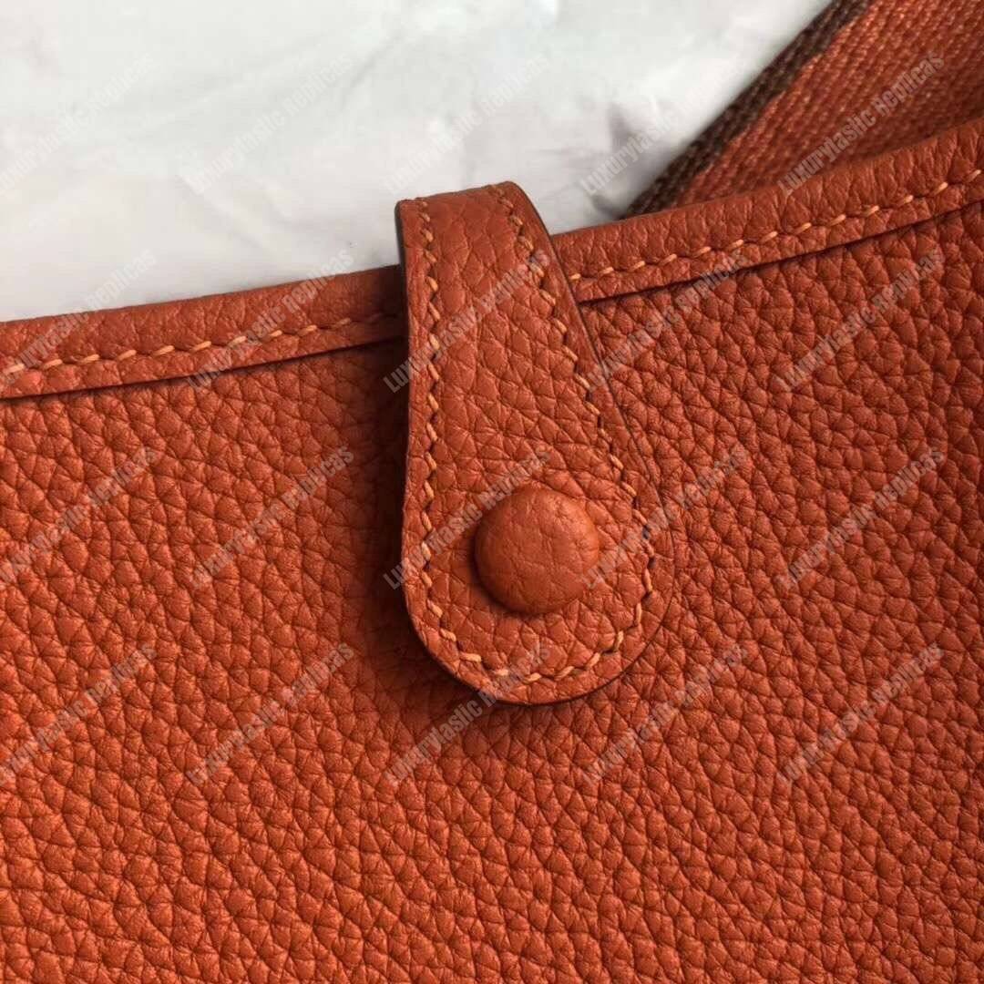 H**mes mini evelyne iii 17 clemence bag orange
