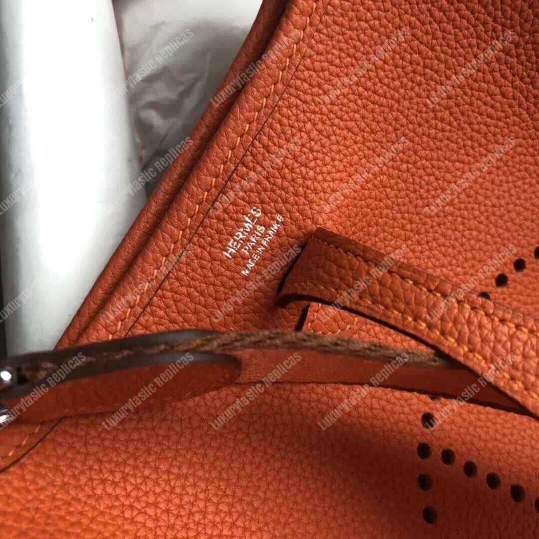 H**mes mini evelyne iii 17 clemence bag orange