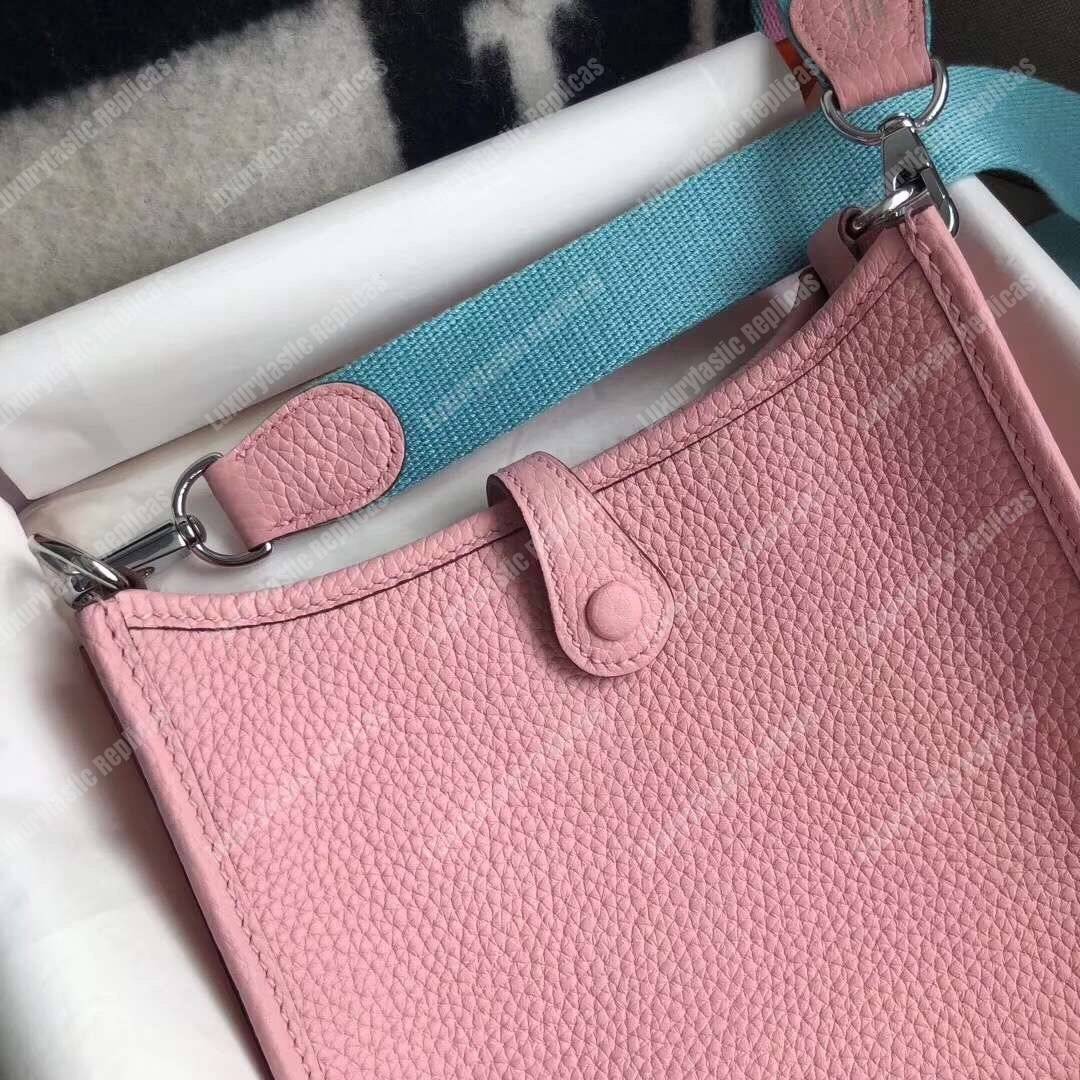 H**mes mini evelyne iii 17 clemence bag sakura pink