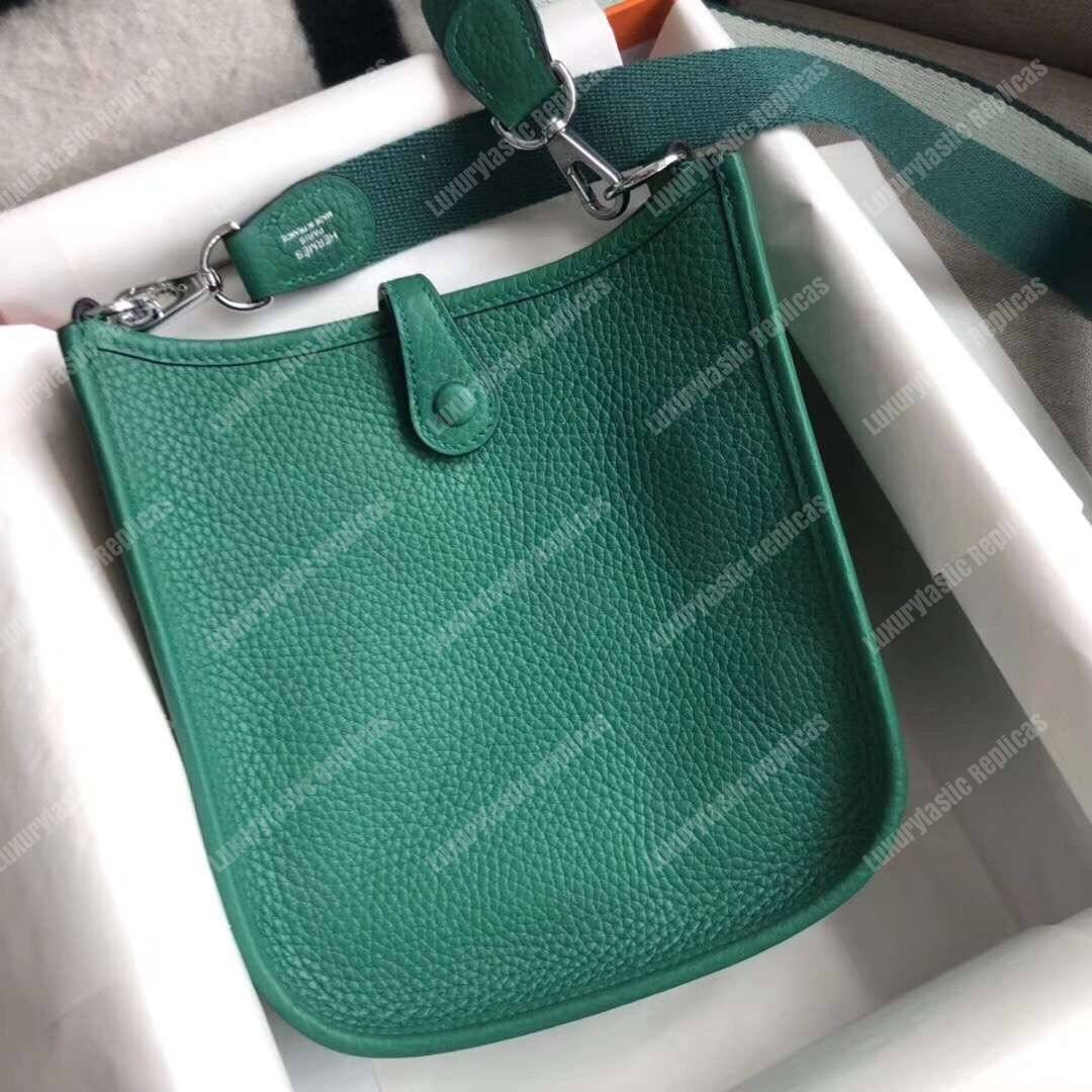 H**mes mini evelyne iii 17 clemence bag vert vertigo