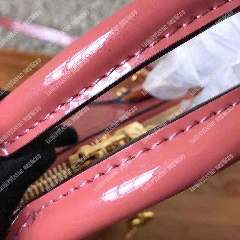 LV Alma BB Monogram Vernis Leather Vieux Rose