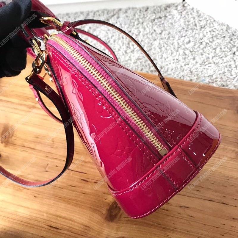 LV Alma BB Monogram Vernis Leather Magenta