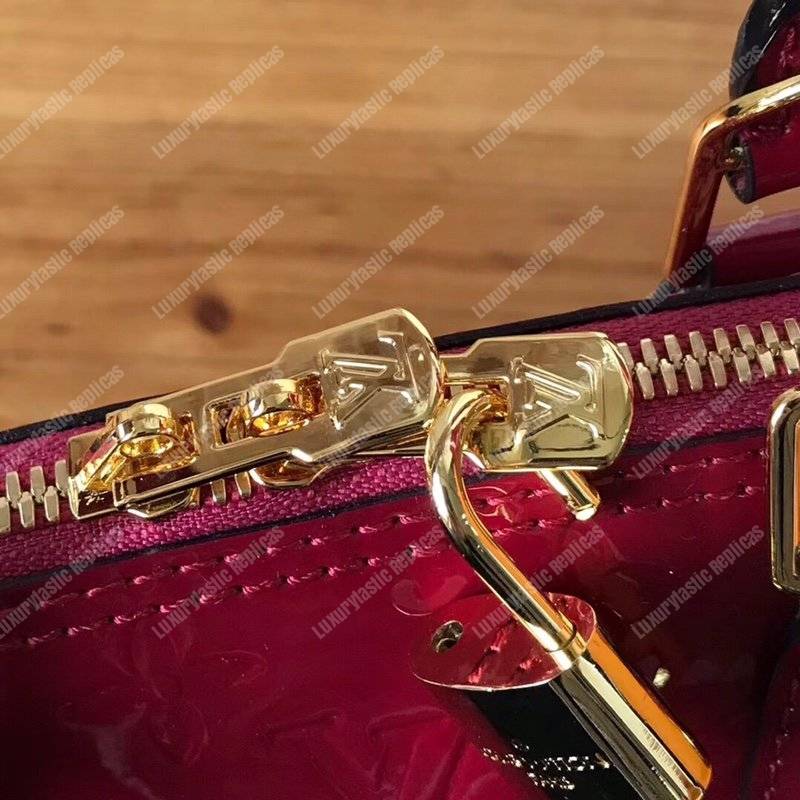 LV Alma BB Monogram Vernis Leather Magenta