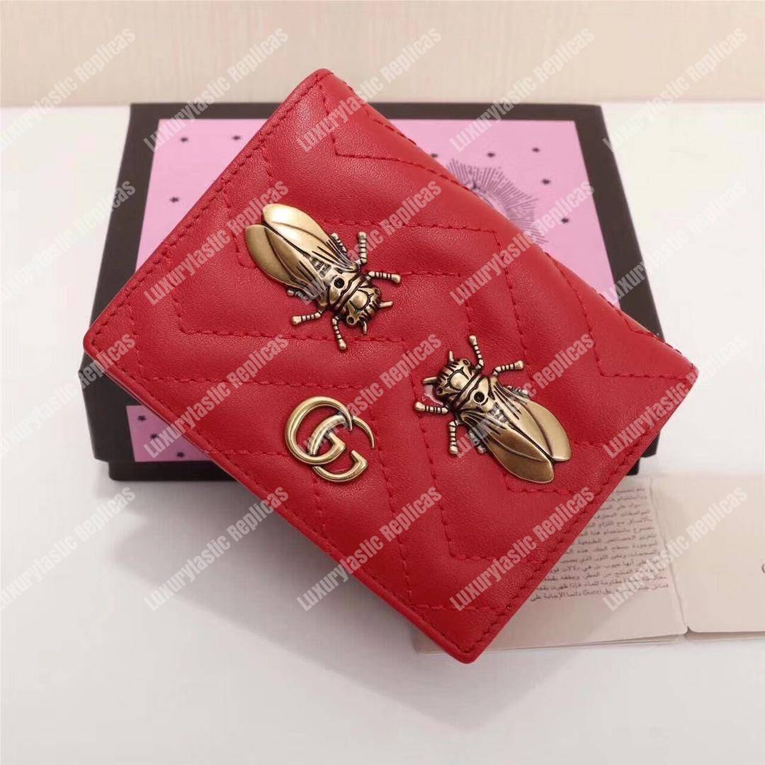 G*u*i gg marmont card case wallet with cicada red