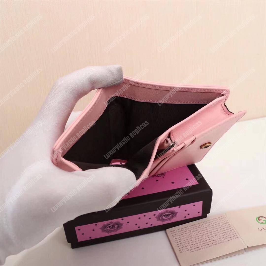 G*u*i gg marmont card case wallet with cicada pink
